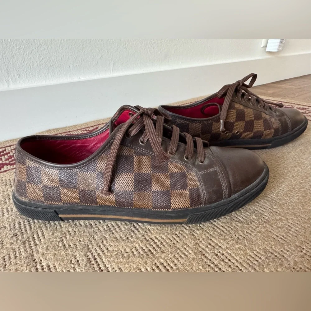 Louis Vuitton Brown Checkered Sneakers - Picture 2 of 2